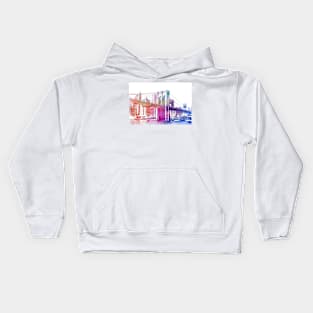 Brooklyn Bridge (Watercolor) Kids Hoodie